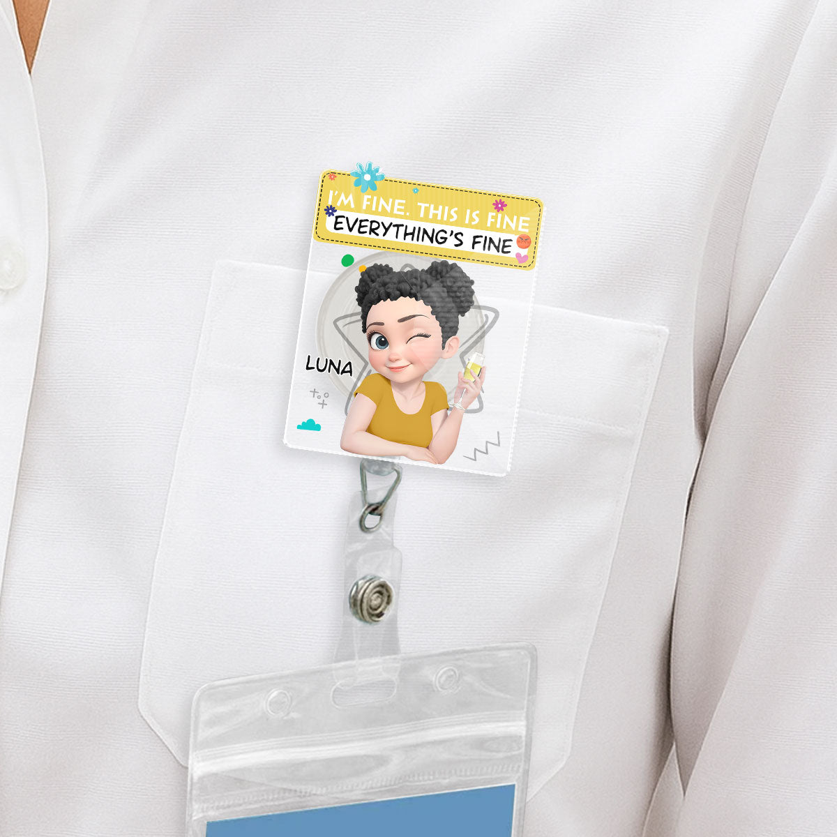 I Am Trying My Best - Personalized Custom Acrylic Badge Reel