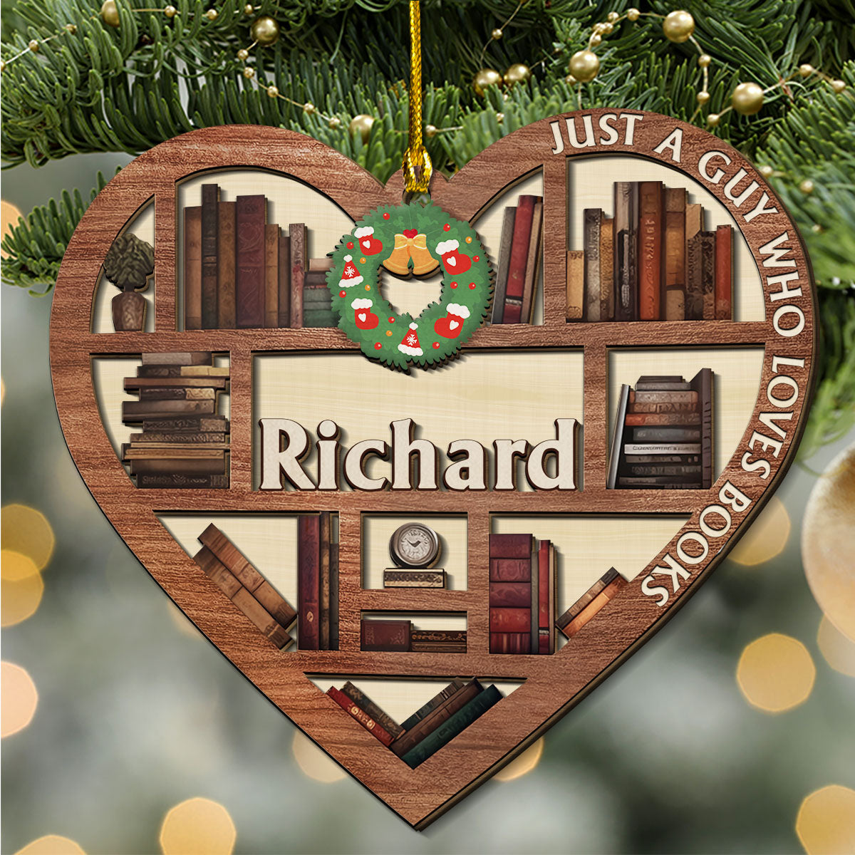 Just A Girl Who Loves Books - Personalized Custom 2-layered Wood Ornament