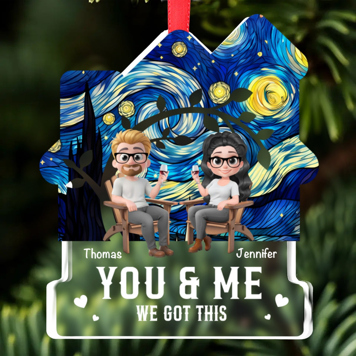 You And Me Got This - Personalized Custom House Shaped Glass Ornament