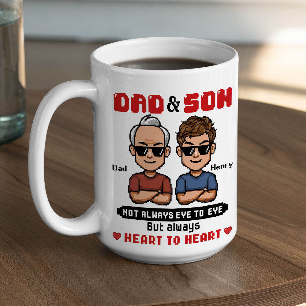 Dad And Son A Lifetime Link - Personalized Custom Coffee Mug
