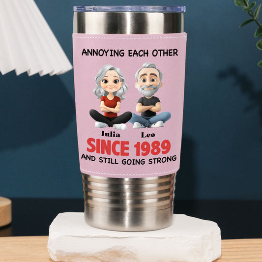 Together Forever  - Personalized Custom Pink Leather Tumbler