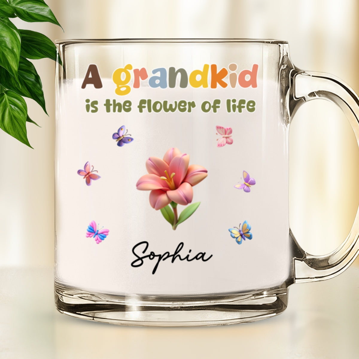 Grandkids Are The Flowers Of Life - Personalized Custom Glass Mug