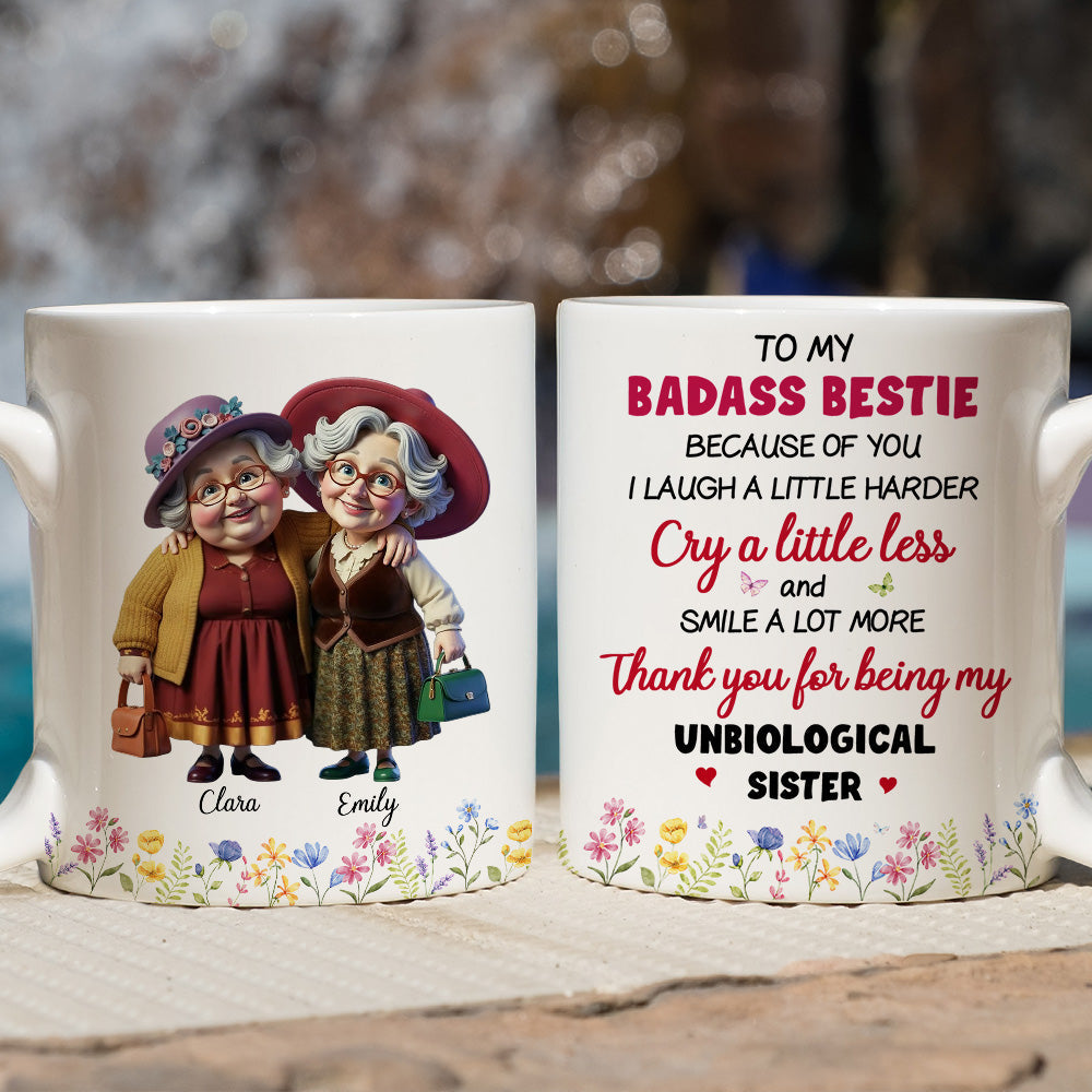 Thanks For My Unbiological Sister 2 - Personalized Custom Coffee Mug