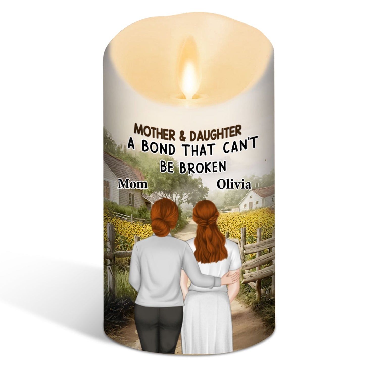 Mother And Daughter - Personalized Custom LED Candle