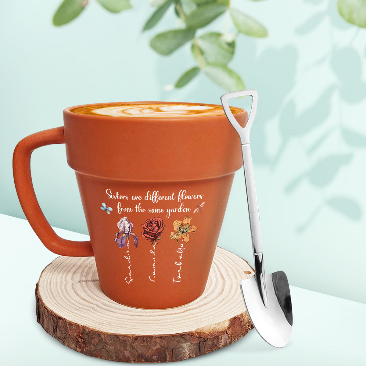 Sisters Are Different Flowers From The Same Garden - Personalized Custom Plant Pot Mug