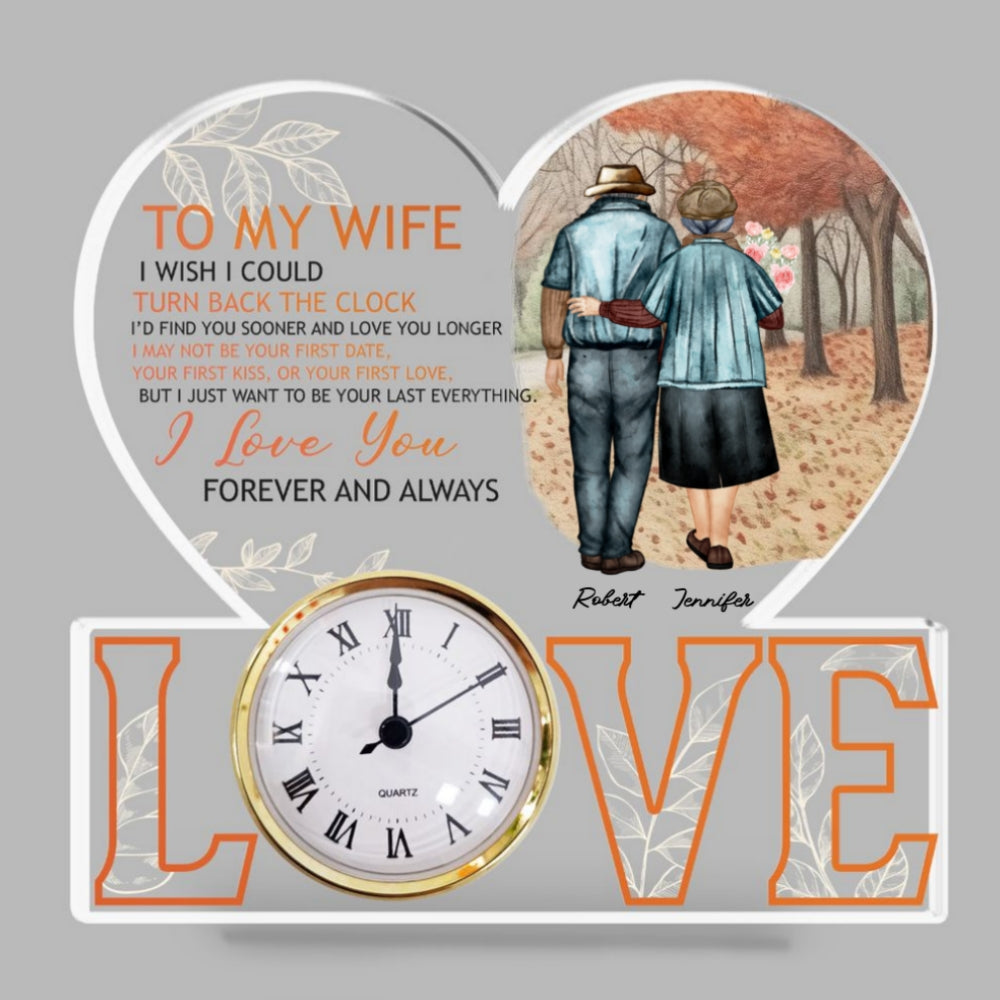 I Love You Forever & Always - Personalized Custom Acrylic Desk Clock Plaque