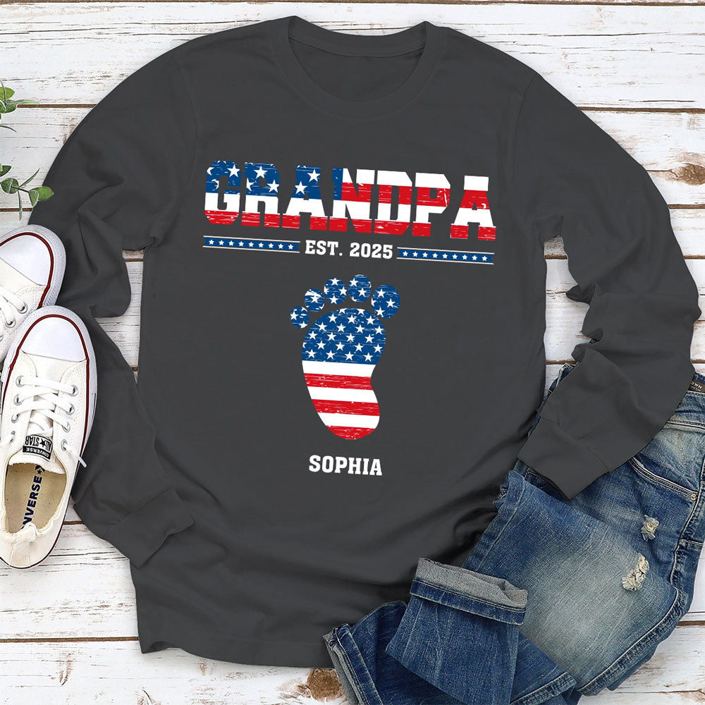 Grandpa With Grandkids - Personalized Custom Shirt
