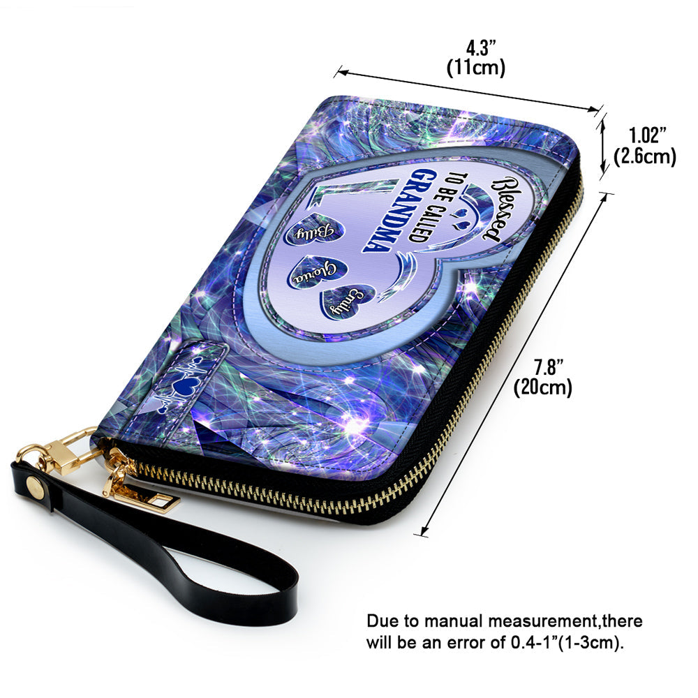 Mom With Sweet Heart Kids - Personalized Custom Leather Wallet