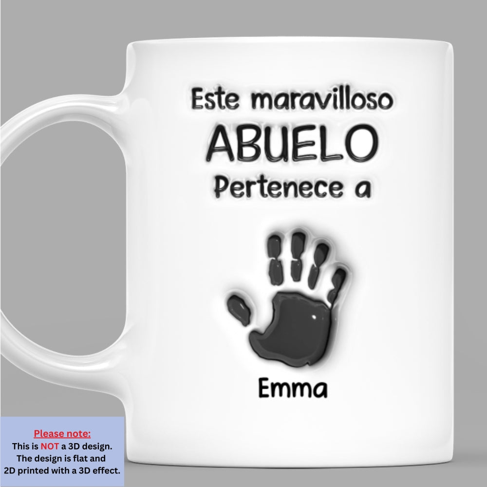 Este Maravilloso Padre Abuelo Pertenece A - Taza Personalizada con Efecto 3D Inflado