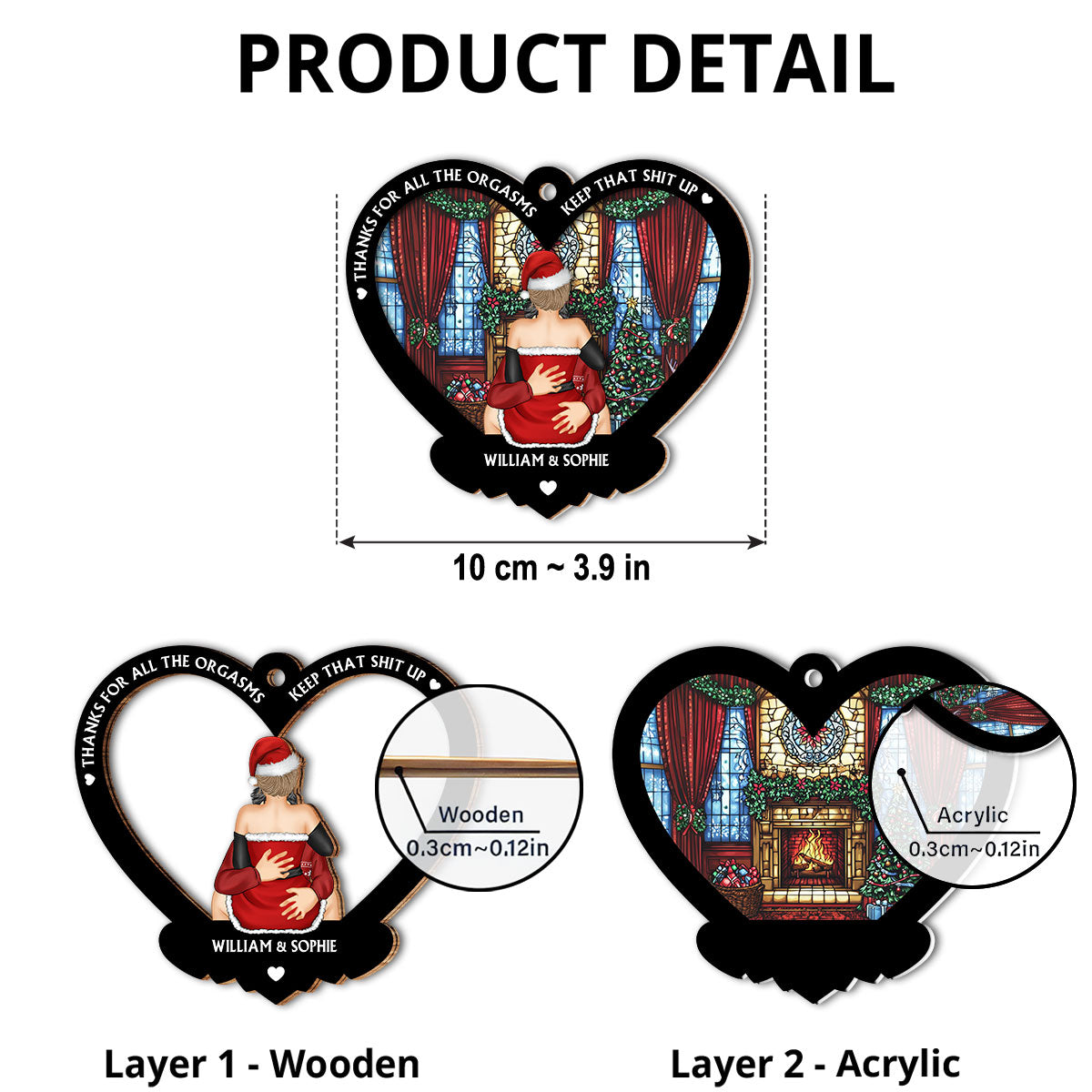 Thanks for All Christmas - Personalized Custom Suncatcher Ornament