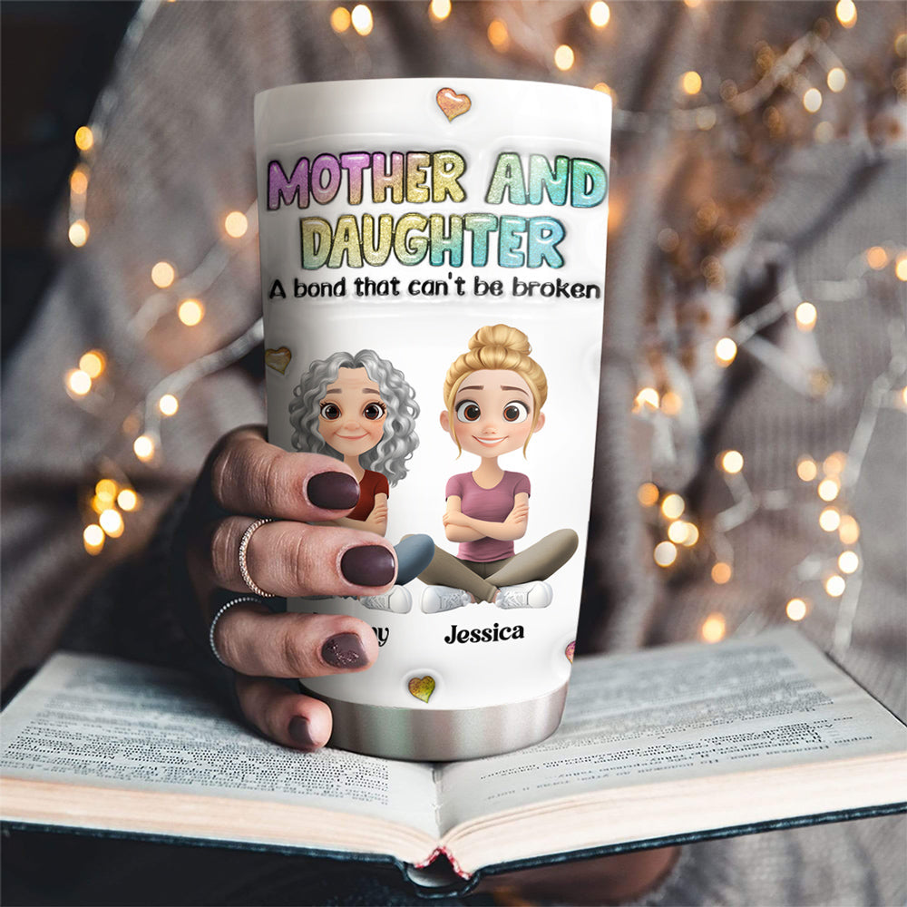Mother And Daughter - Personalized Custom 3D Inflated Effect Tumbler