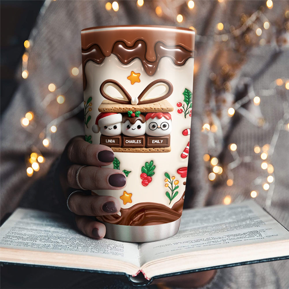 Happy Smores Christmas - Personalized Custom 3D Inflated Effect Tumbler