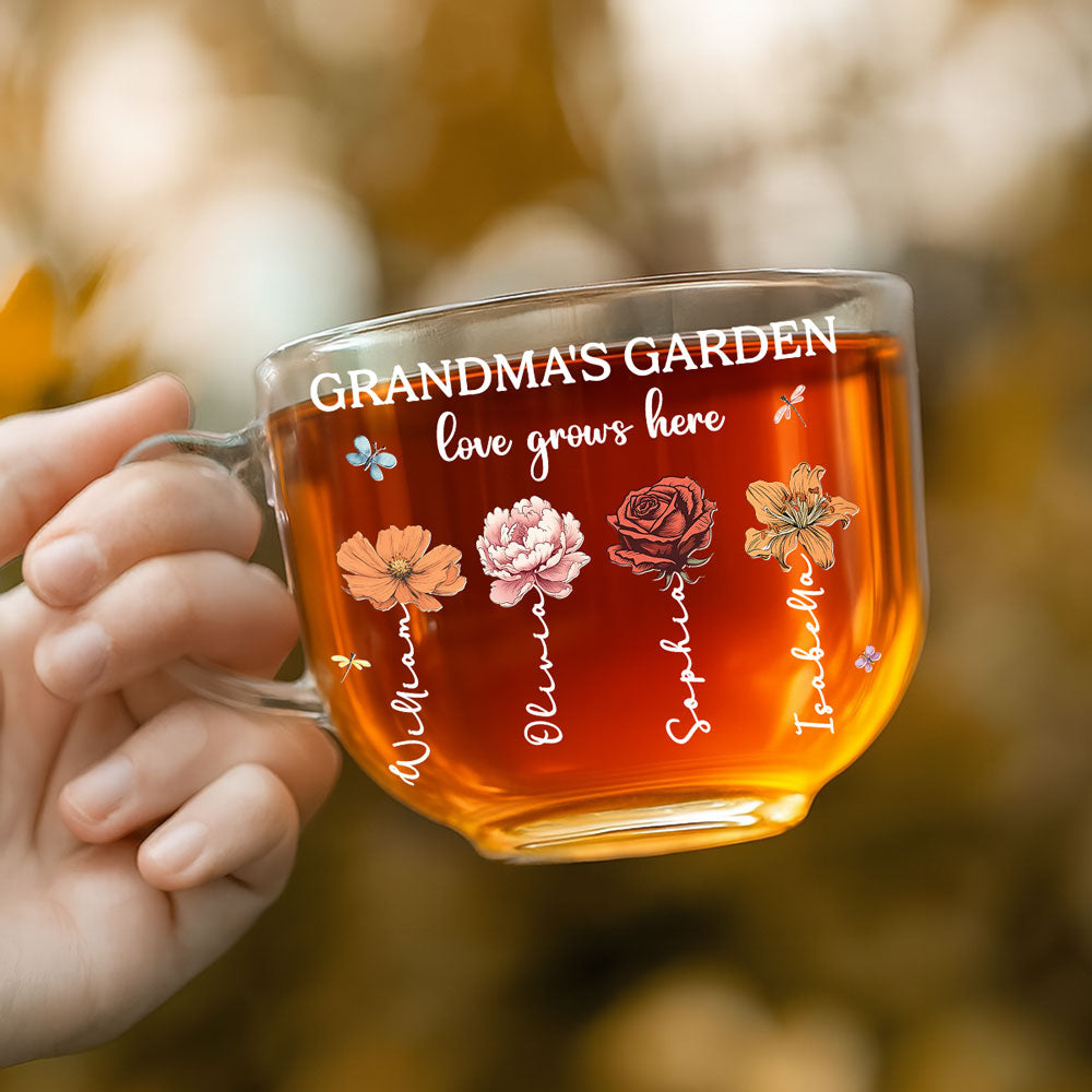 Grandma Garden - Personalized Custom Glass Tea Cup