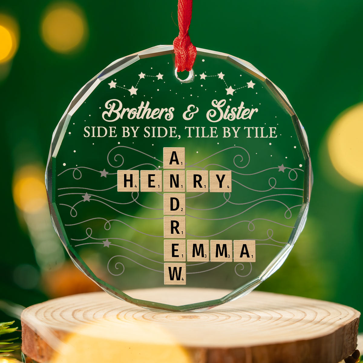 Together We Spell Out Love - Personalized Custom Glass Ornament