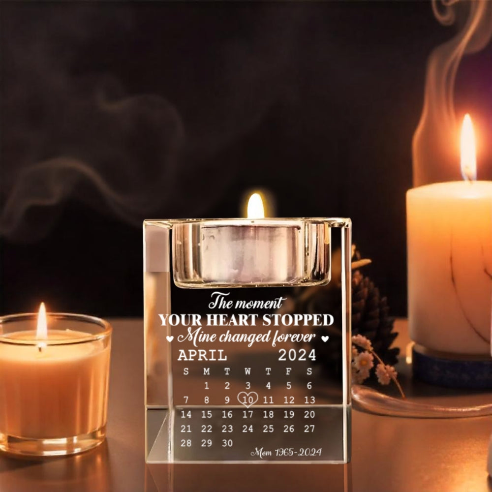 The Moment - Personalized Custom Engraved Crystal Candle Holder