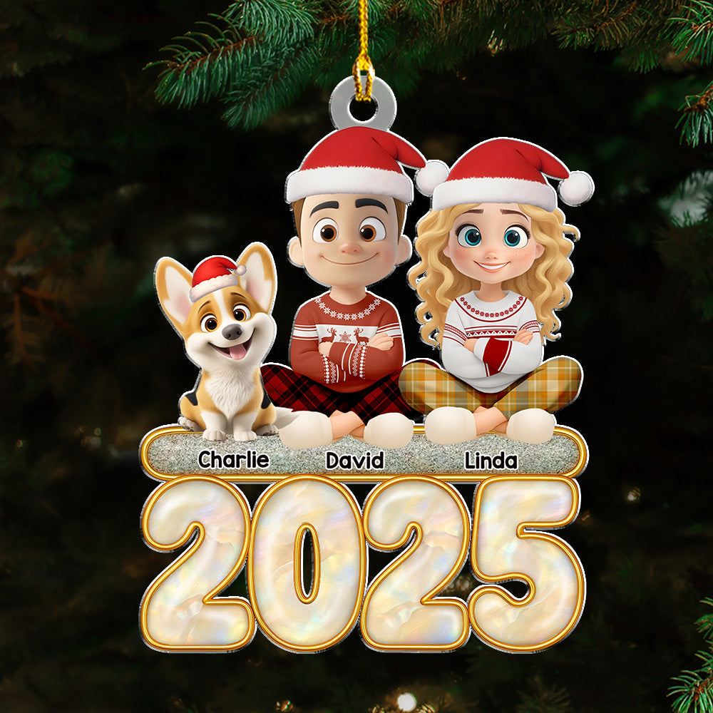 This Is Us And The Dog - Personalized Custom Acrylic Ornament