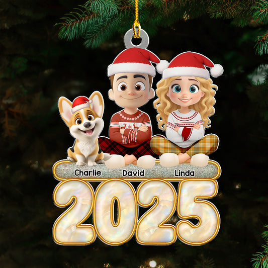 This Is Us And The Dog - Personalized Custom Acrylic Ornament