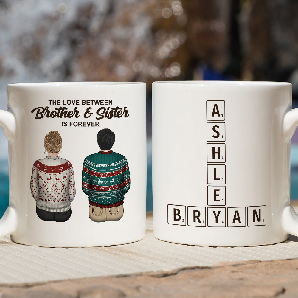 Brothers And Sisters Link Forever Crossword - Personalized Custom Coffee Mug