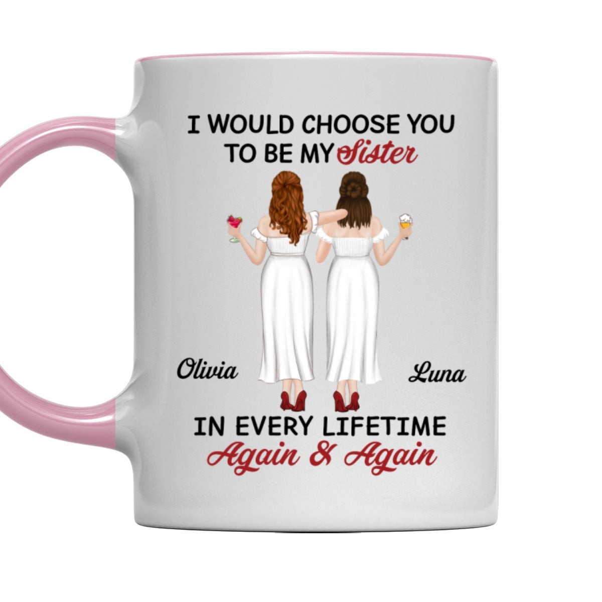 True Friends Always - Personalized Custom Accent Mug