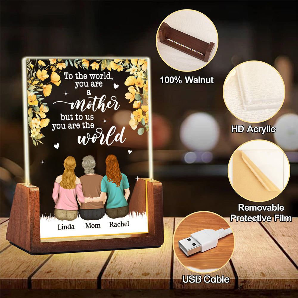 You Are The World - Personalized Custom Plaque With Walnut Base