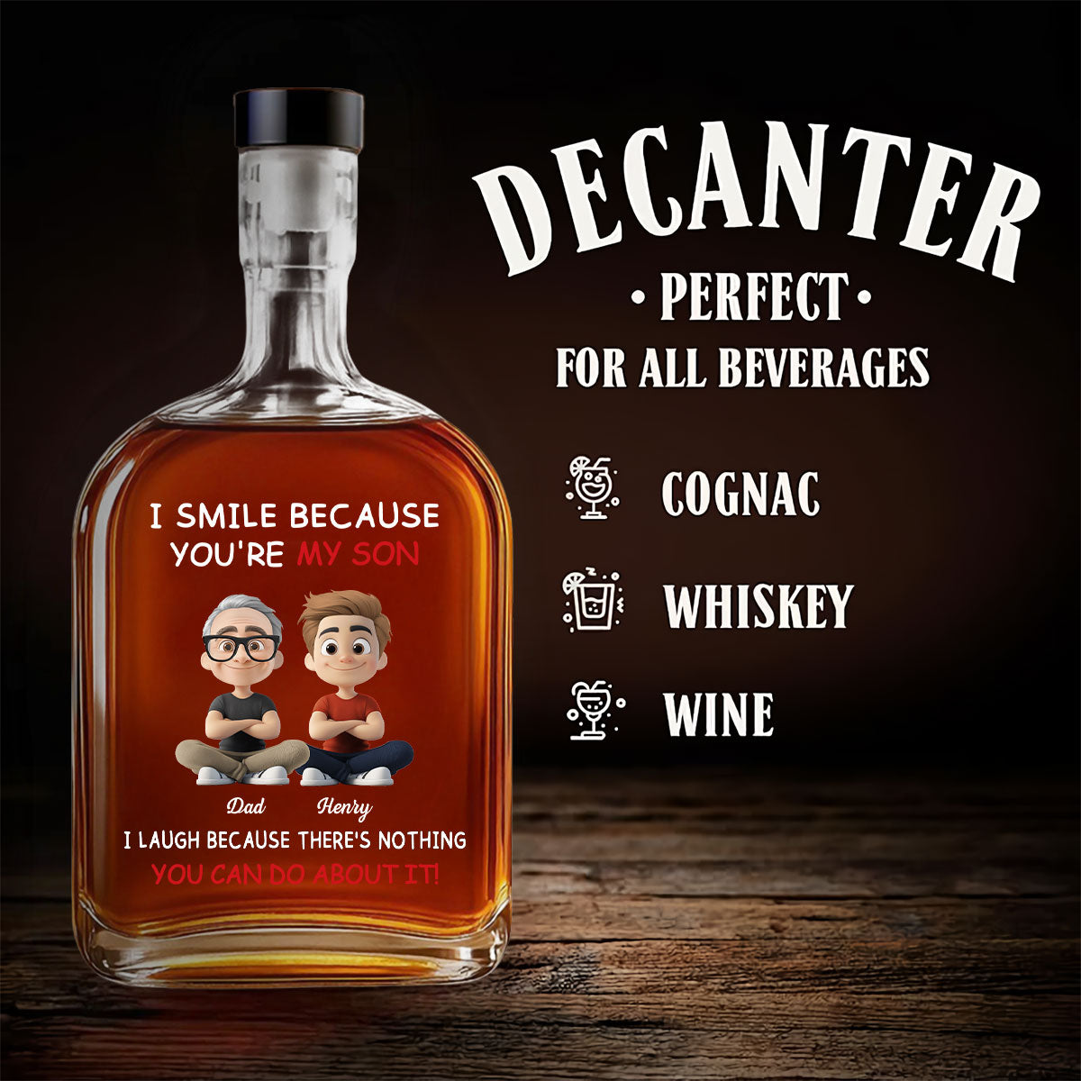 For Son - Personalized Custom Spirits Decanter