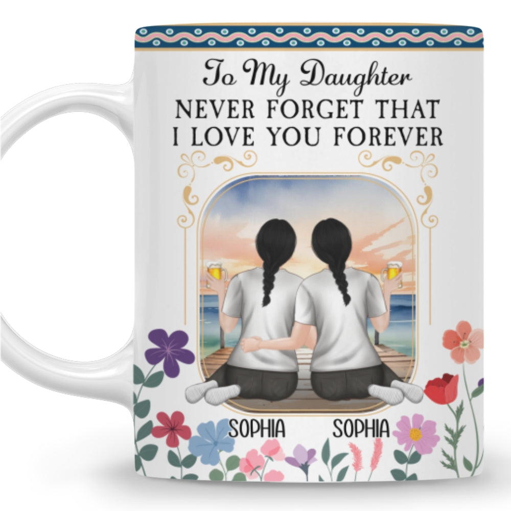 The Love Between A Mother And Daughters - Personalized Custom Coffee Mug