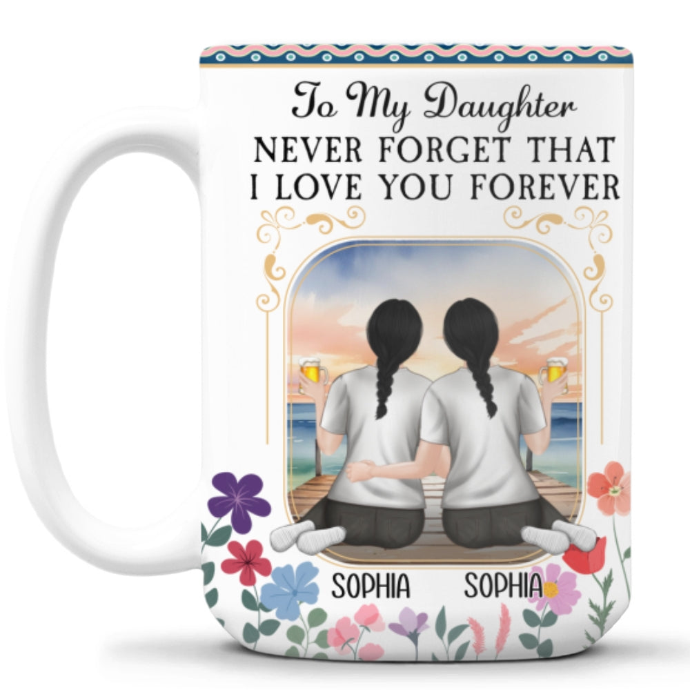 The Love Between A Mother And Daughters - Personalized Custom Coffee Mug
