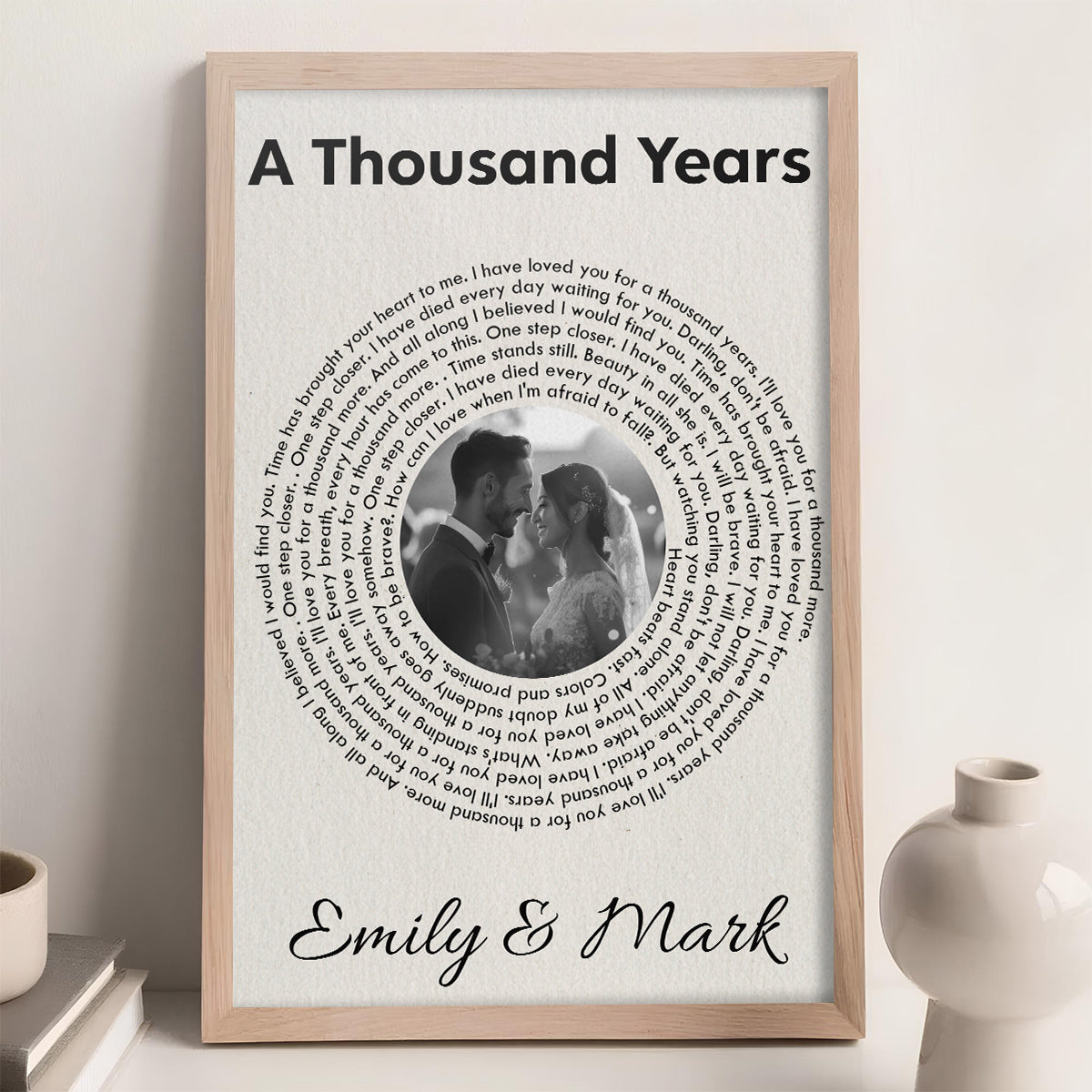 Custom Couple Photo And Favorite Spiral Song Lyrics - Personalized Custom Poster
