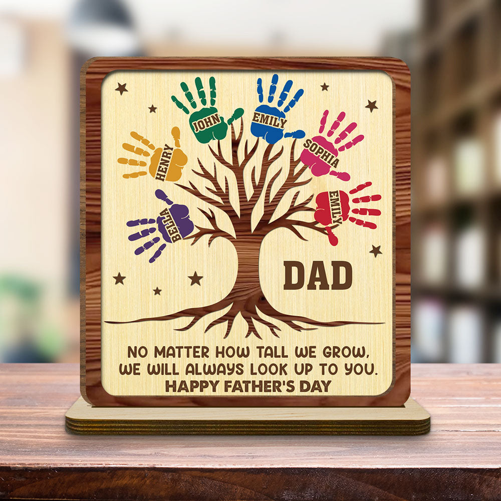 Still Looking Up To You- Personalized Custom 2-Layer Wood Plaque With Flat Base