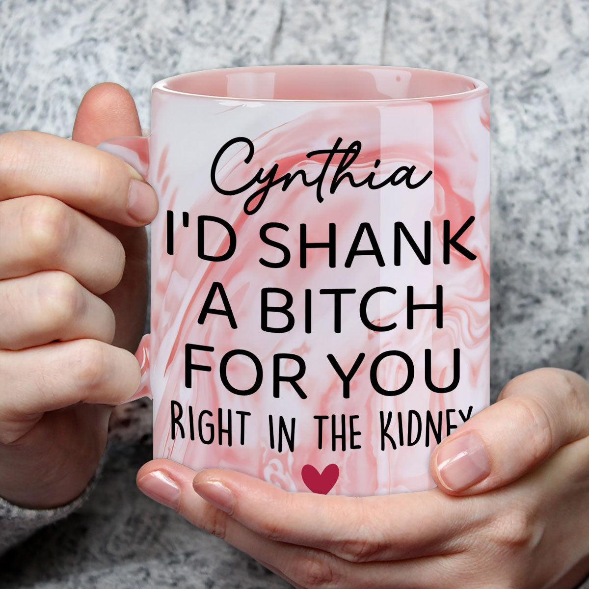 I Shank For You - Personalized Custom Pink Marble Mug