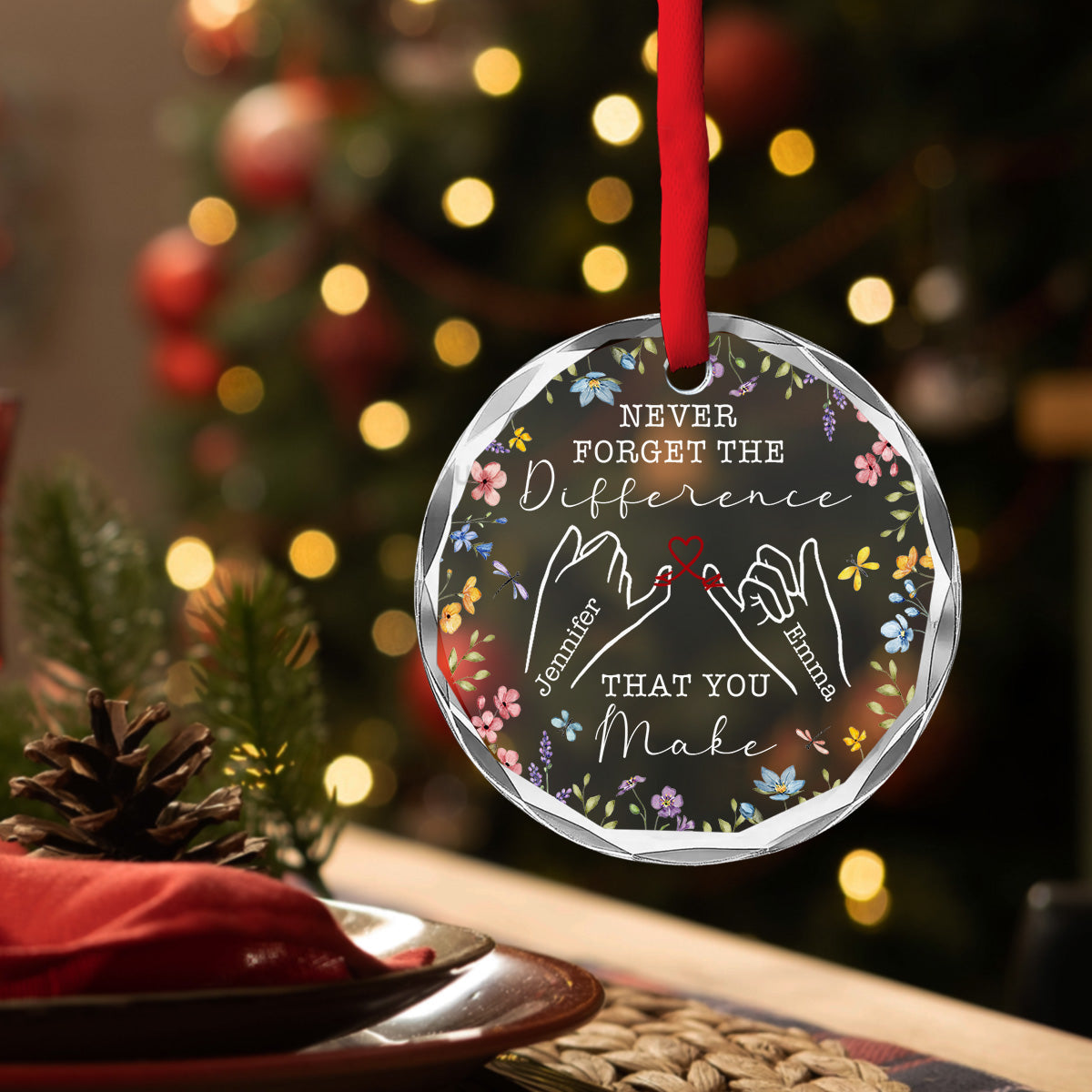 Never Forget Your Awesomeness - Personalized Custom Glass Ornament