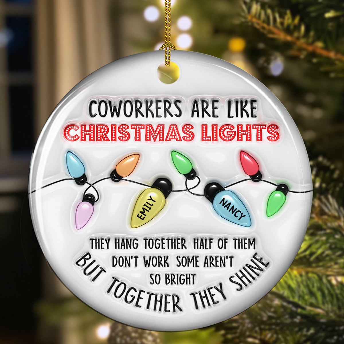 Coworkers Are Like Christmas - Personalized Custom 3D Inflated Effect Ceramic Ornament