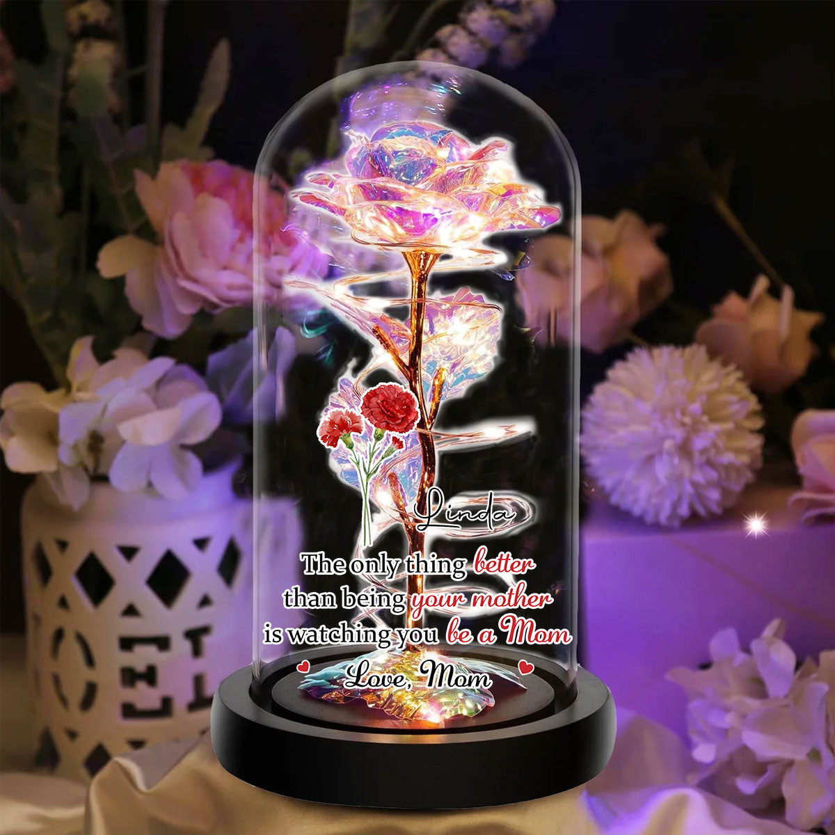 For My Daughter - Personalized Custom Sparkly Rose