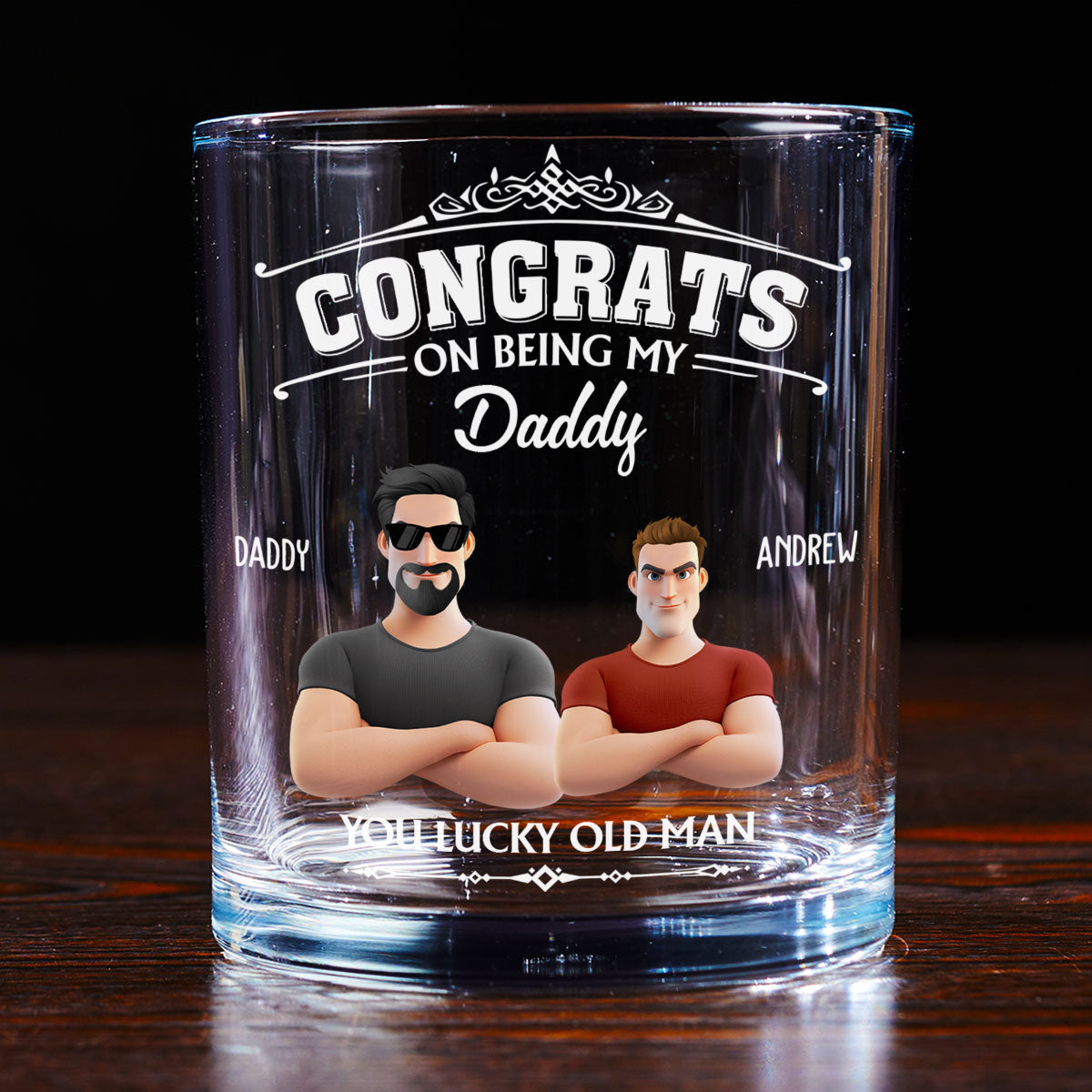You Lucky Old Man - Personalized Custom Whiskey Glass