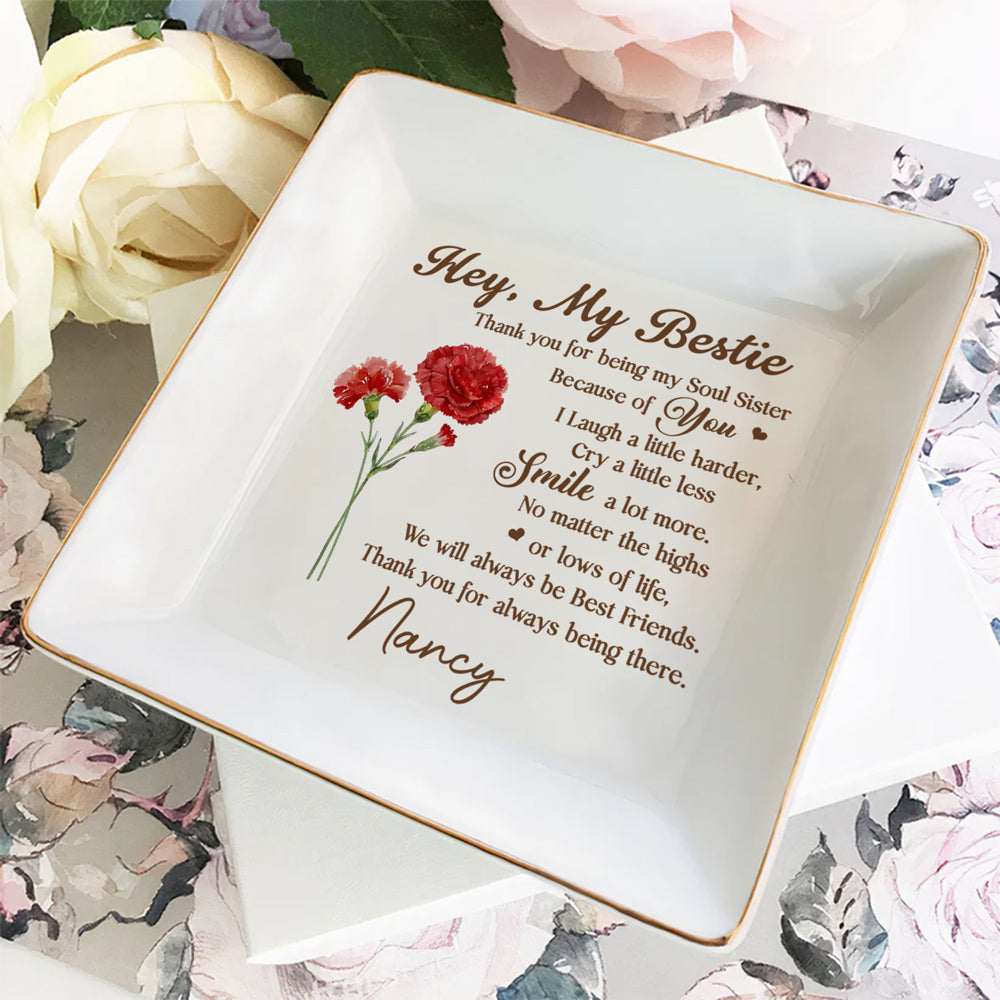 Hey My Bestie - Personalized Custom Jewelry Dish