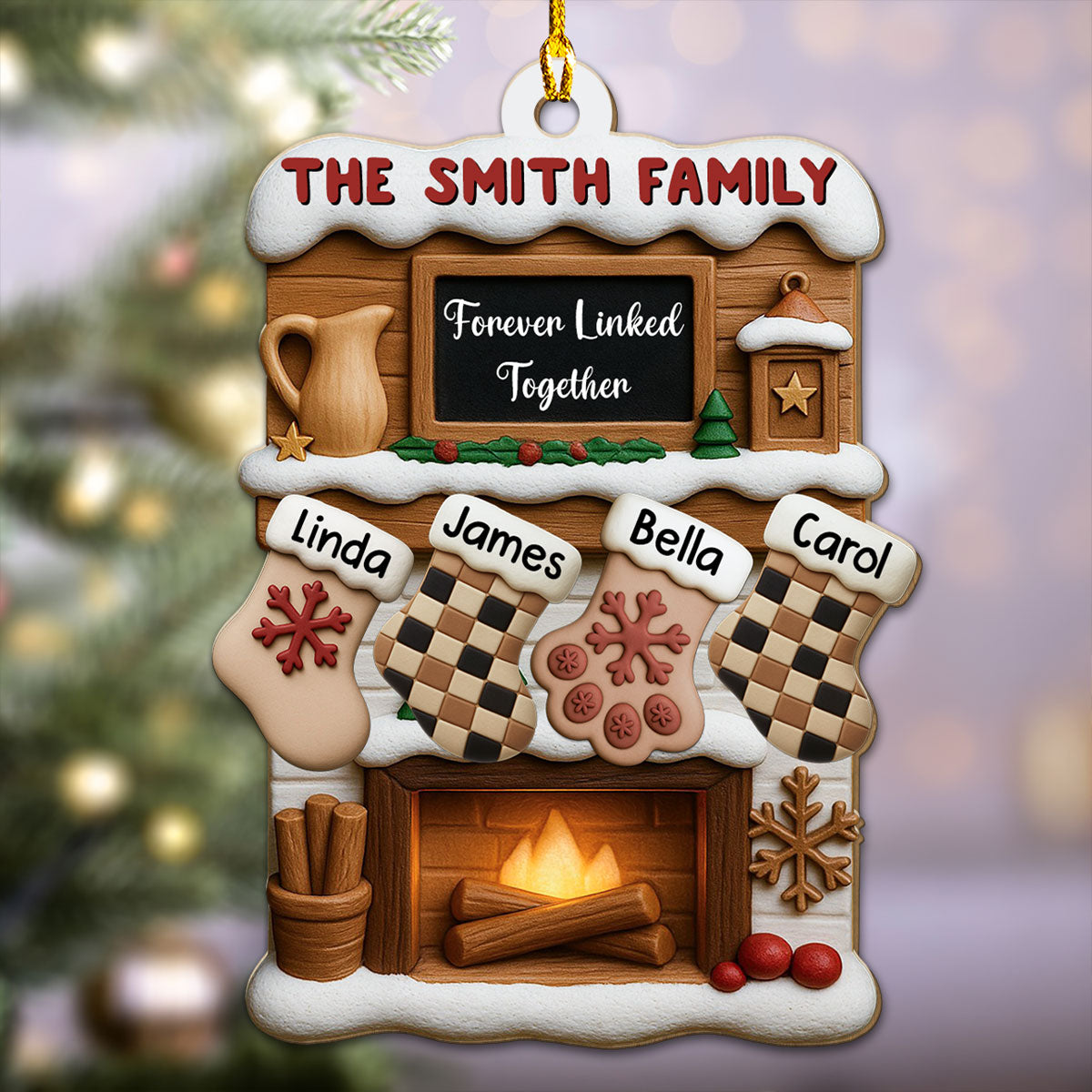 Where Love Holds Us Close - Personalized Custom 3D Effect Wood Ornament