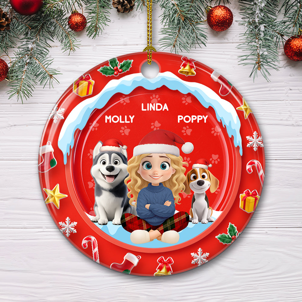 Under The Mistletoe - Personalized Custom 3D Effect Ceramic Ornament