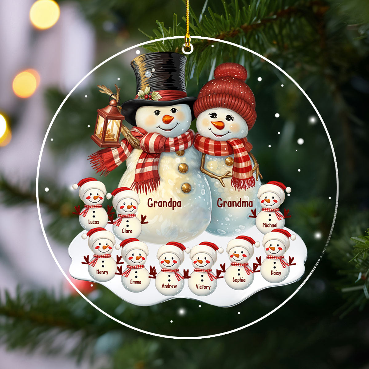 Grandparents With Grandkids - Personalized Custom Acrylic Ornament