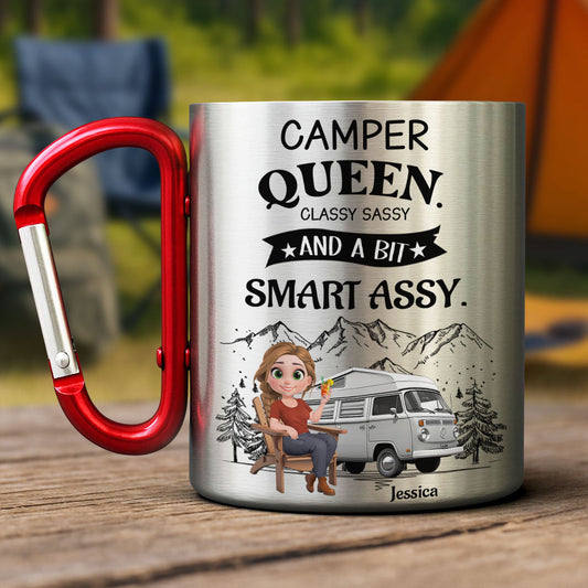 Queen Of The Campsite - Personalized Custom Carabiner Mug
