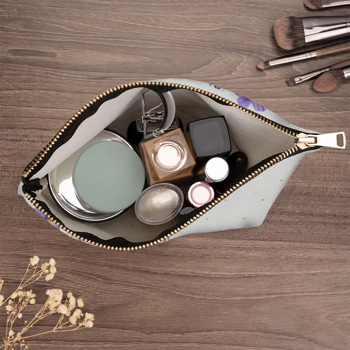 Every Flower Blooms In Its Own Time - Personalized Custom Cosmetic Bag