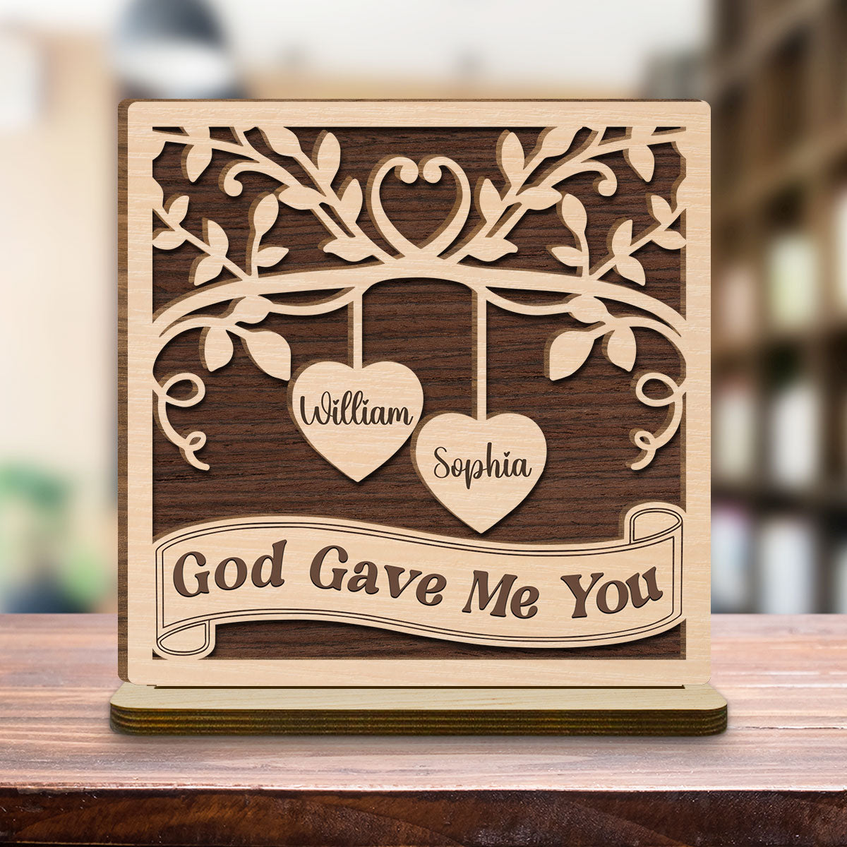 Perfectly Imperfect Together - Personalized Custom 2-Layer Wood Plaque With Flat Base