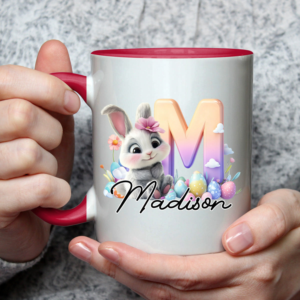 Lovely Bunny Kid - Personalized Custom Accent Mug