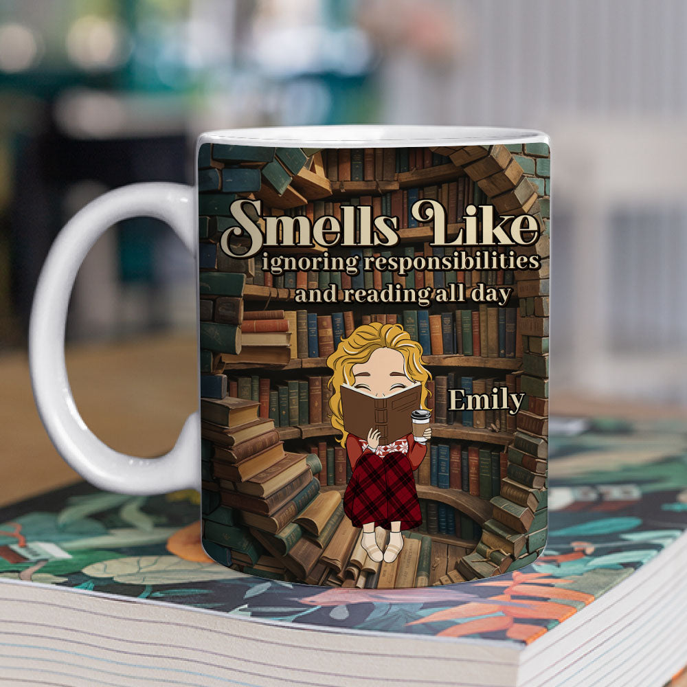 Avoiding Responsibilities, Enjoying Books - Personalized Custom Coffee Mug