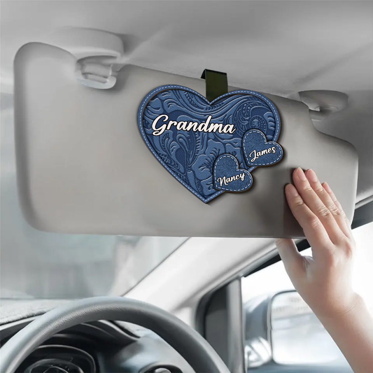 Grandma Belongs To Grandkids - Personalized Custom Car Visor Clip