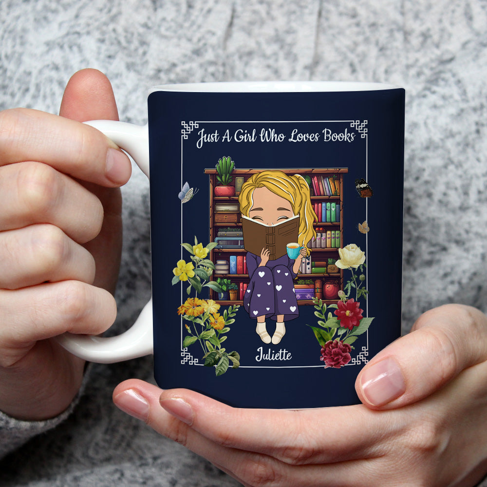 A Girl Who Finds Magic In Books - Personalized Custom Coffee Mug