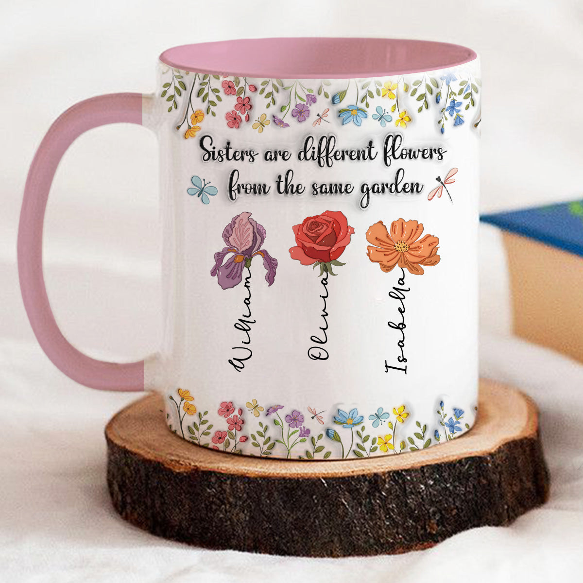 Sisters Make Life More Colorful - Personalized Custom 3D Inflated Effect Accent Mug