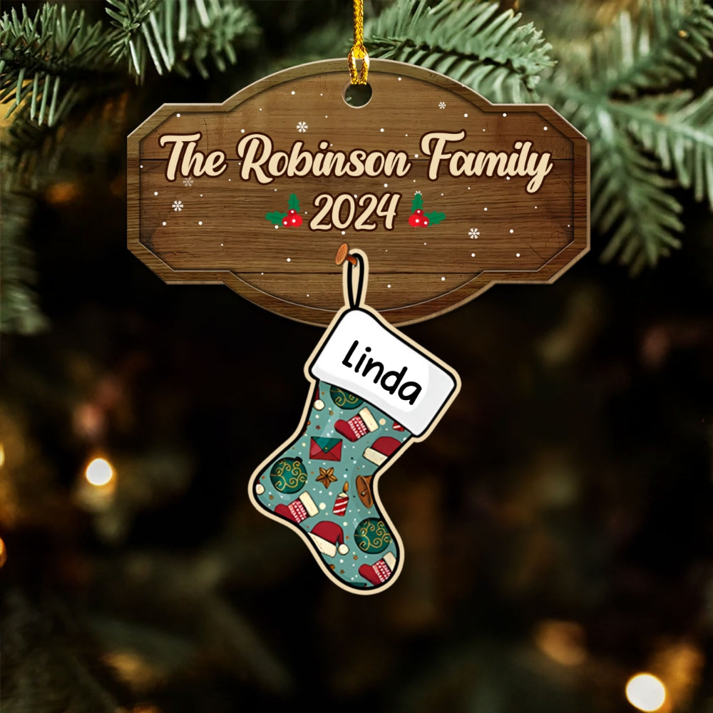 Family With Pet - Personalized Custom Wood Ornament