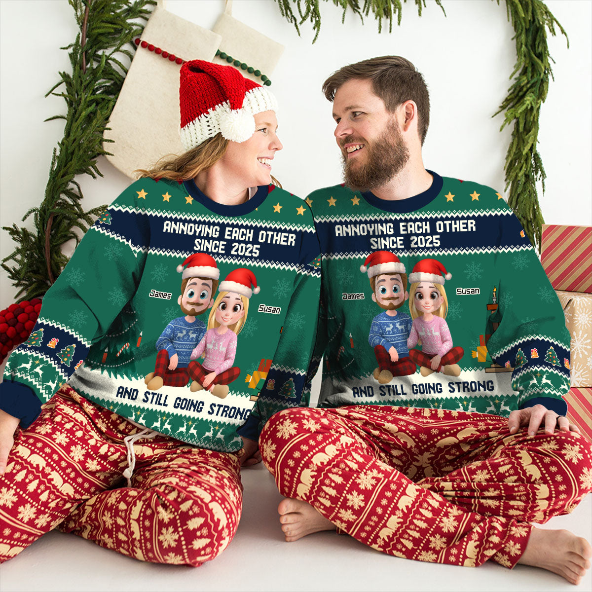 Annoying Each Other Christmas - Personalized Custom All-Over-Print Sweatshirt