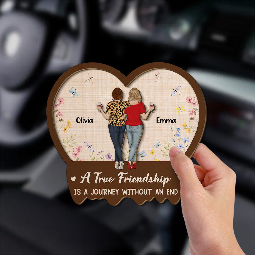 A True Friendship Is A Journey - Personalized Custom Car Visor Clip
