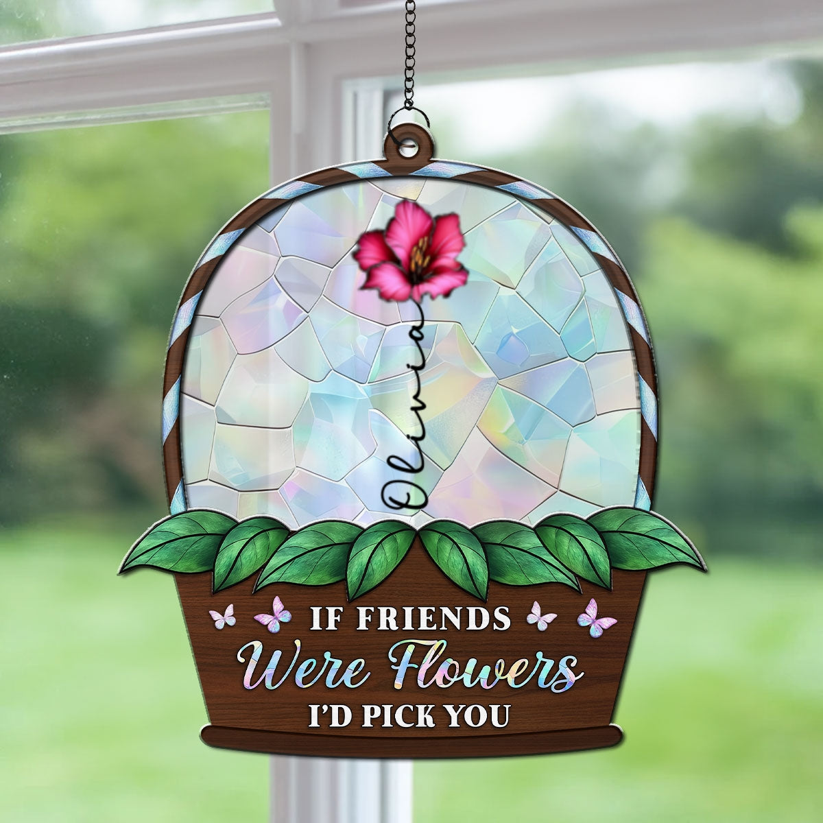 I'd Pick You Flower - Personalized Custom Suncatcher